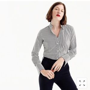 J Crew Tailored Bodysuit in Blk Stripe Size 0 NWT